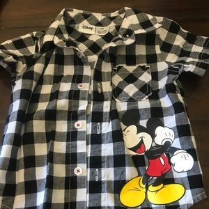 Disney Mickey Mouse checker button up shirt